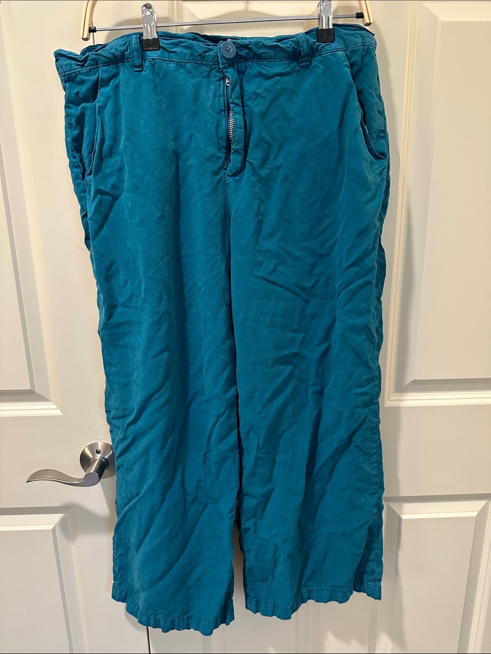 Kut from the Kloth Teal Cropped Wide-Leg Pants